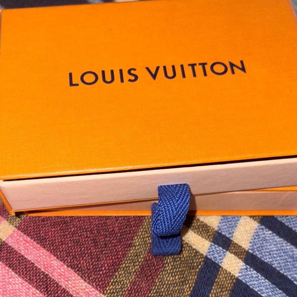 Louis Vuitton Vibrant Orange Box with Navy Ribbon
